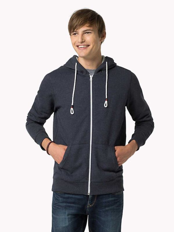 Comfortable Dark Blue Hoodie With zip